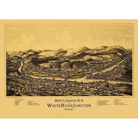 West Lebanon and White River Junction - Norris Black Modern Wood Framed Art Print by Norris