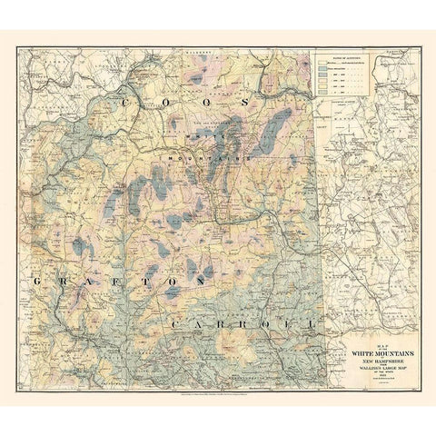 New Hampshire White Mountains -1881 Black Modern Wood Framed Art Print by Unknown