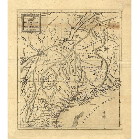 New Hampshire -1781 Black Modern Wood Framed Art Print with Double Matting by Unknown