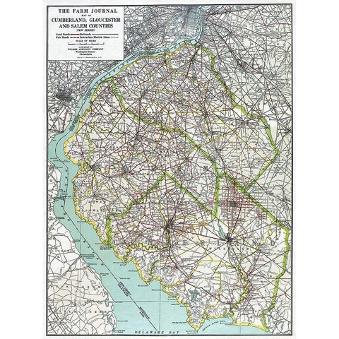 Cumberland, Gloucester New Jersey White Modern Wood Framed Art Print by Farm Journal