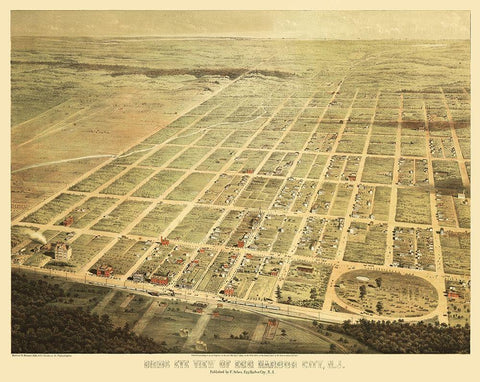 Egg Harbor City New Jersey - Scheu 1865  White Modern Wood Framed Art Print with Double Matting by Scheu