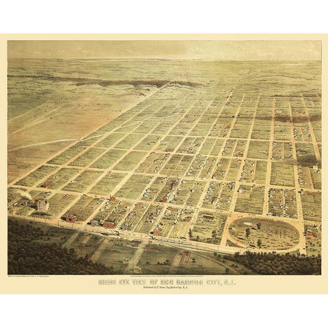 Egg Harbor City New Jersey - Scheu 1865  Gold Ornate Wood Framed Art Print with Double Matting by Scheu