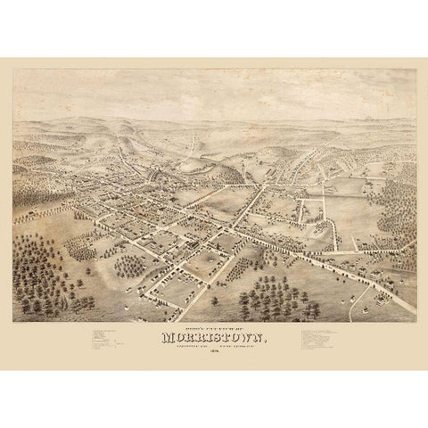 Morristown New Jersey -1876 Black Modern Wood Framed Art Print by Unknown
