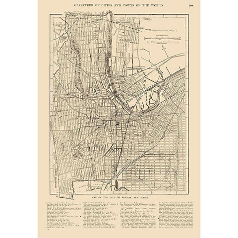 Newark  New Jersey - Reynold 1921 Black Modern Wood Framed Art Print with Double Matting by Reynold