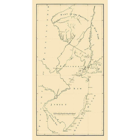 New Jersey New York -1769 Black Modern Wood Framed Art Print by Unknown
