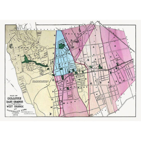 Orange, East, West New Jersey Landowner Gold Ornate Wood Framed Art Print with Double Matting by Haskell