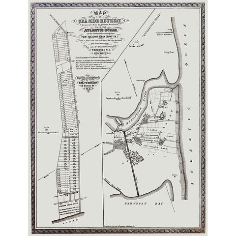 Point Pleasant New Jersey Landowner - Corlies 1858 White Modern Wood Framed Art Print by Corlies