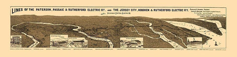 New Jersey Electric Railway Companies 1894 White Modern Wood Framed Art Print with Double Matting by Morrisse