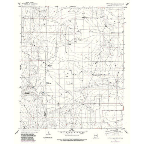 South Button Mesa New Mexico Quad - USGS 1979 Black Modern Wood Framed Art Print with Double Matting by USGS