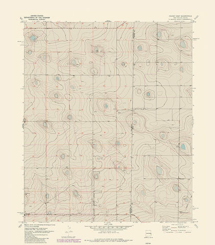 East Causey New Mexico Quad - USGS 1970 Black Ornate Wood Framed Art Print with Double Matting by USGS