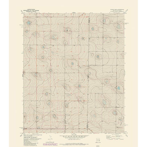 East Causey New Mexico Quad - USGS 1970 Gold Ornate Wood Framed Art Print with Double Matting by USGS