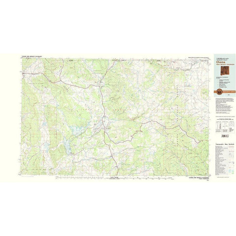 Chama New Mexico Colorado Quad - USGS 1981 White Modern Wood Framed Art Print by USGS
