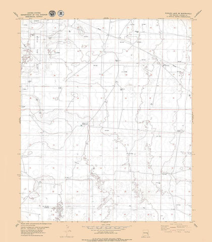 Curlew Lake New Mexico Quad - USGS 1979 White Modern Wood Framed Art Print with Double Matting by USGS