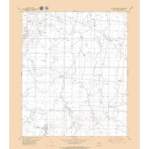 Curlew Lake New Mexico Quad - USGS 1979 Black Modern Wood Framed Art Print with Double Matting by USGS
