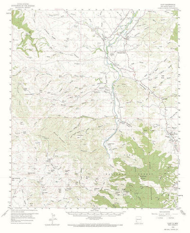 Cliff New Mexico Quad - USGS 1959 Black Ornate Wood Framed Art Print with Double Matting by USGS