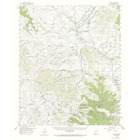 Cliff New Mexico Quad - USGS 1959 Black Modern Wood Framed Art Print with Double Matting by USGS