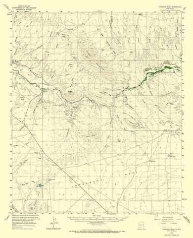 Canador Peak New Mexico Quad - USGS 1959 White Modern Wood Framed Art Print with Double Matting by USGS