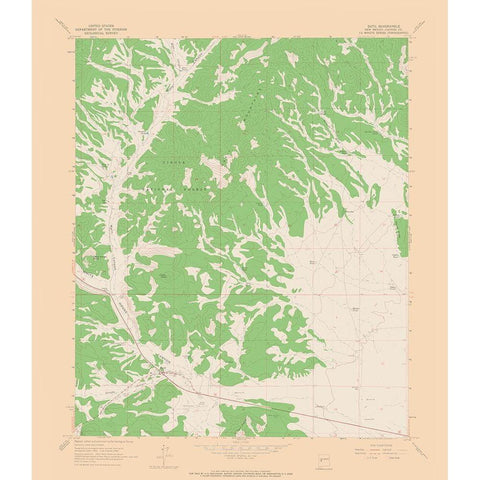 Datil New Mexico Quad - USGS 1963 White Modern Wood Framed Art Print by USGS