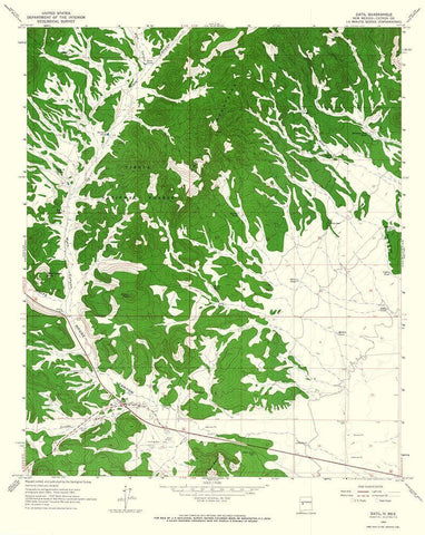 Datil New Mexico Quad - USGS 1963 White Modern Wood Framed Art Print with Double Matting by USGS