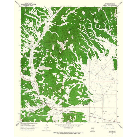 Datil New Mexico Quad - USGS 1963 Gold Ornate Wood Framed Art Print with Double Matting by USGS