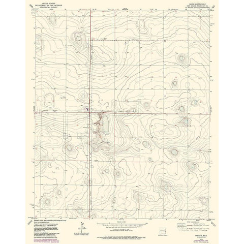 Dora New Mexico Quad - USGS 1972 Black Modern Wood Framed Art Print with Double Matting by USGS