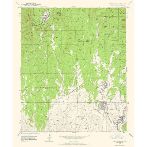 Fort Bayard New Mexico Quad - USGS 1947 White Modern Wood Framed Art Print by USGS