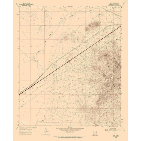 Gary New Mexico Quad - USGS 1964 Gold Ornate Wood Framed Art Print with Double Matting by USGS