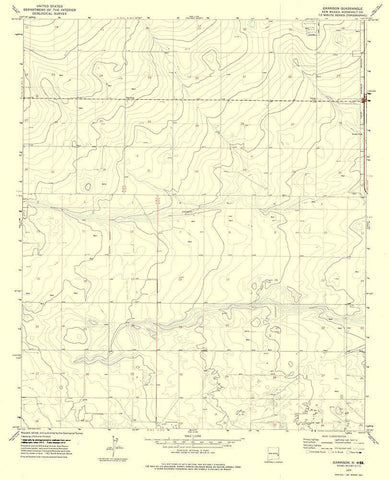 Garrison New Mexico Quad - USGS 1972 White Modern Wood Framed Art Print with Double Matting by USGS