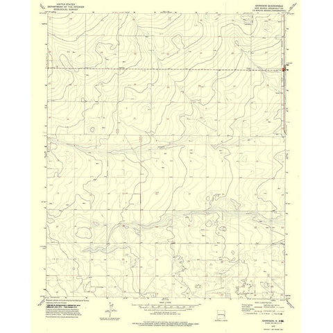Garrison New Mexico Quad - USGS 1972 White Modern Wood Framed Art Print by USGS