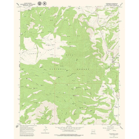 Glenwood New Mexico Quad - USGS 1965 White Modern Wood Framed Art Print by USGS