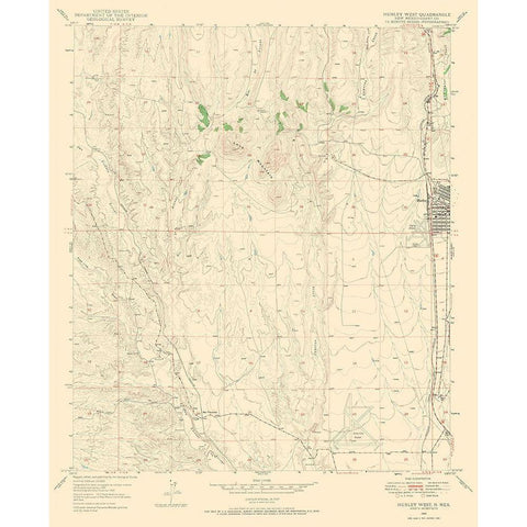 West Hurley New Mexico Quad - USGS 1949 White Modern Wood Framed Art Print by USGS