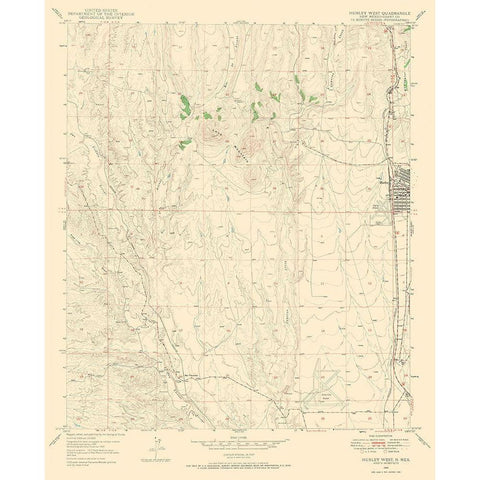 West Hurley New Mexico Quad - USGS 1949 Black Modern Wood Framed Art Print by USGS