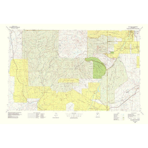 Los Alamos New Mexico Quad - USGS 1978 Black Modern Wood Framed Art Print with Double Matting by USGS
