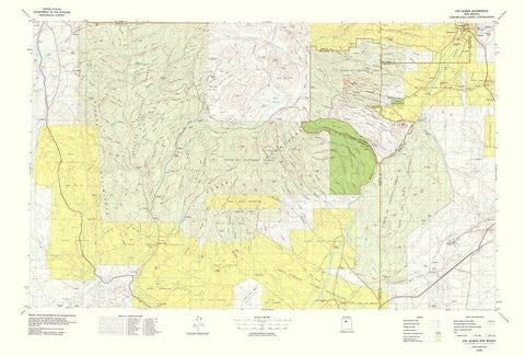 Los Alamos New Mexico Quad - USGS 1978 Black Ornate Wood Framed Art Print with Double Matting by USGS