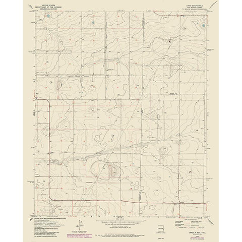 Lingo New Mexico Quad - USGS 1970 White Modern Wood Framed Art Print by USGS