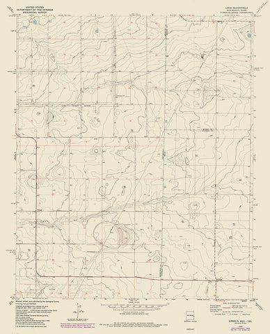 Lingo New Mexico Quad - USGS 1970 White Modern Wood Framed Art Print with Double Matting by USGS