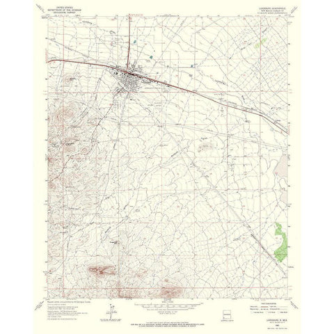 Lordsburg New Mexico Quad - USGS 1963 Black Modern Wood Framed Art Print with Double Matting by USGS