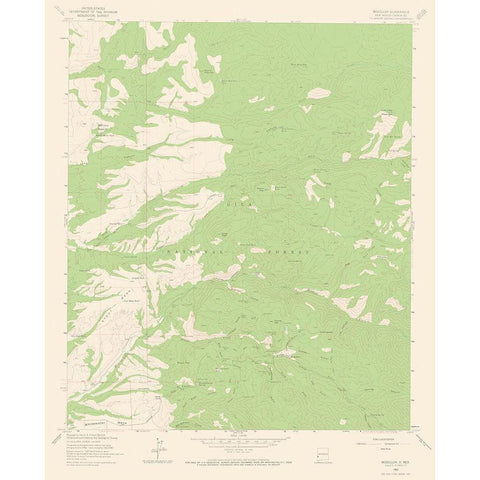 Mogollon New Mexico Quad - USGS 1963 White Modern Wood Framed Art Print by USGS