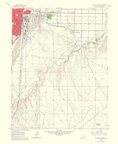 East Pueblo Southeast Colorado Quad - USGS 1960 White Modern Wood Framed Art Print with Double Matting by USGS