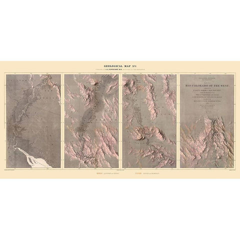Rio Colorado of the West - Floyd 1858 Black Modern Wood Framed Art Print by Floyd