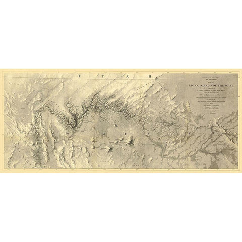 Colorado River New Mexico No 2 - Floyd 1858 Gold Ornate Wood Framed Art Print with Double Matting by Floyd