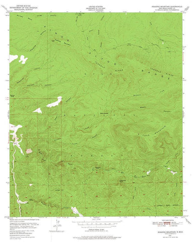 Reading Mountain New Mexico Quad - USGS 1950 White Modern Wood Framed Art Print with Double Matting by USGS