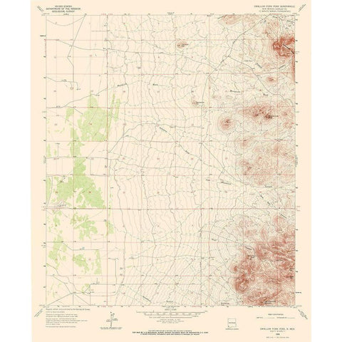 Swallow Fork Peak New Mexico Quad - USGS 1965 Gold Ornate Wood Framed Art Print with Double Matting by USGS