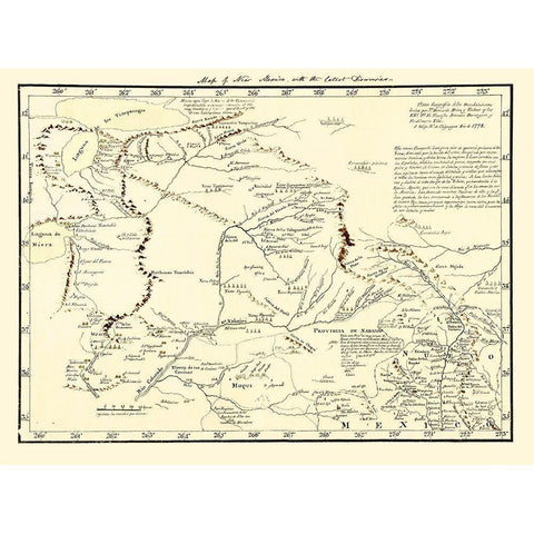 New Mexico Territory - de Miera y Pacheco 1778 White Modern Wood Framed Art Print by de Miera y Pacheco