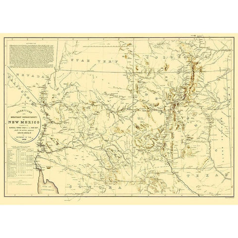 New Mexico Territory New Mexico Arizona Gold Ornate Wood Framed Art Print with Double Matting by Dougal