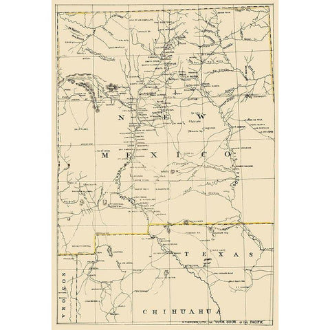 New Mexico - Holdredge 1866 Black Modern Wood Framed Art Print with Double Matting by Holdredge
