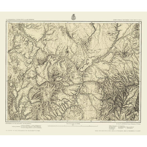 New Mexico New Mexico Sheet - US Army 1876 Gold Ornate Wood Framed Art Print with Double Matting by US Army