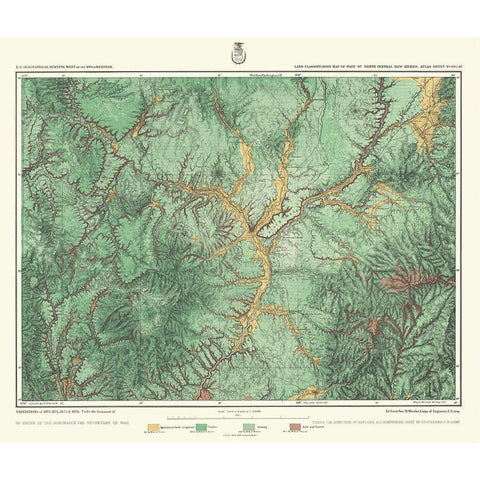 New Mexico Land Classification Sheet - US Army White Modern Wood Framed Art Print by US Army