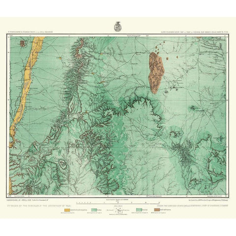 Central New Mexico Land Classification Sheet White Modern Wood Framed Art Print by US Army