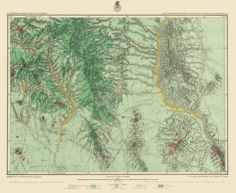 Southwest New Mexico Land Classification Sheet White Modern Wood Framed Art Print with Double Matting by USGS